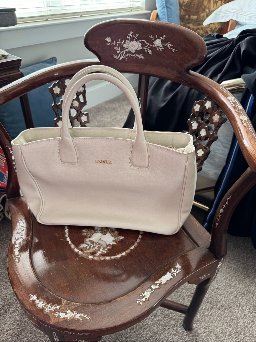 Furla Blush Leather Top-Handle Tote